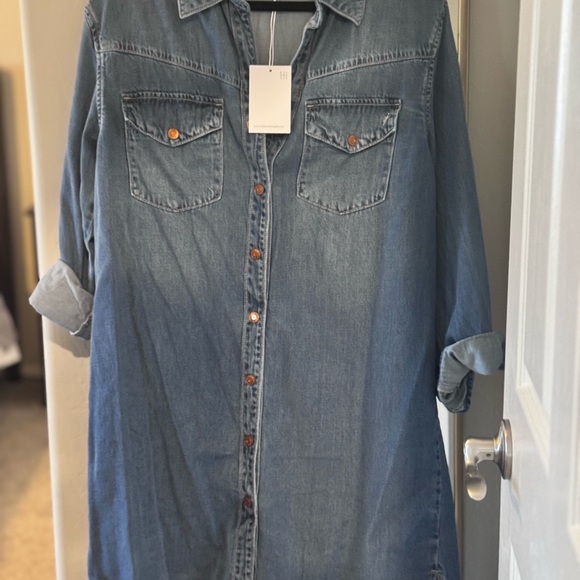 Carly Jean Los Angeles Dresses & Skirts - Denim Button-Up Shirt Dress CJLA